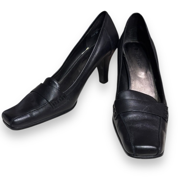 Etienne Aigner Shoes - ETIENNE AIGNER Black Leather Loafer Heels